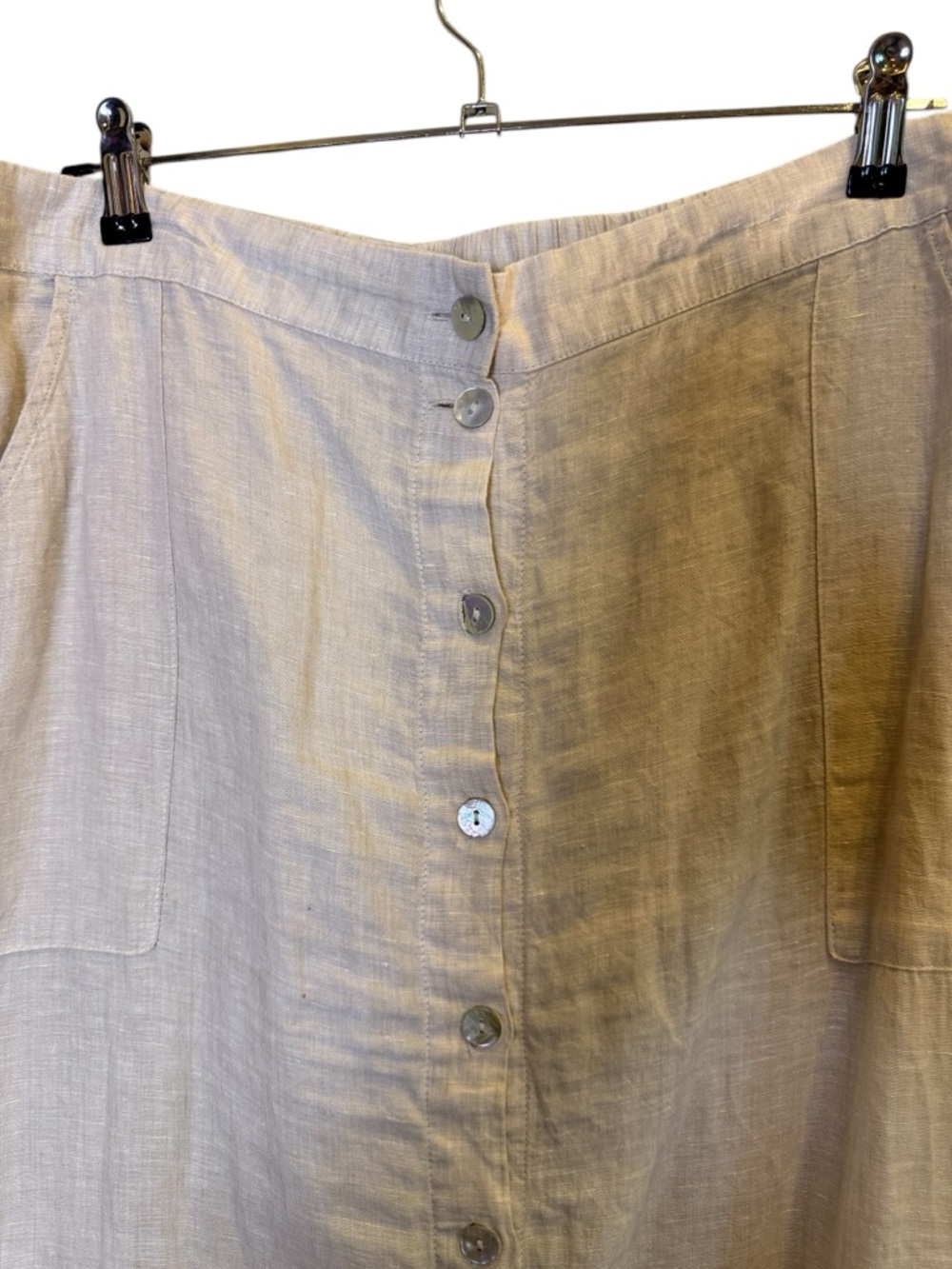 St. Tropez Women’s Linen Classic Lagenlook Button-Front Maxi Skirt sz XL - Picture 2 of 10